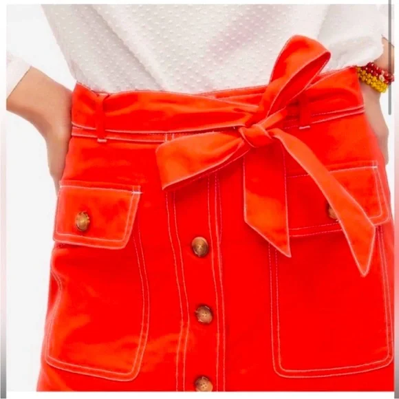 J. Crew Factory Women's Pencil Skirt in Bright Red - Picture 3 of 11